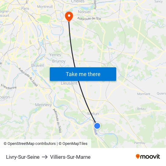 Livry-Sur-Seine to Villiers-Sur-Marne map