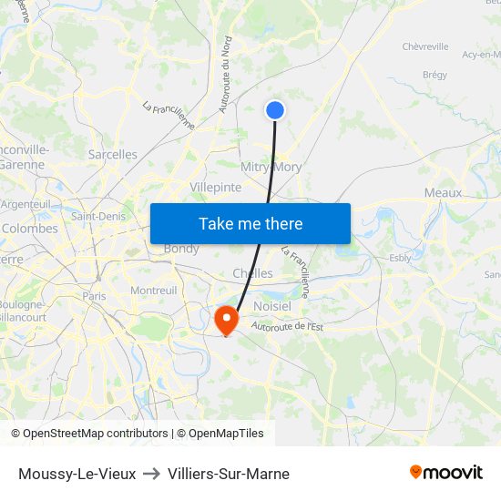 Moussy-Le-Vieux to Villiers-Sur-Marne map