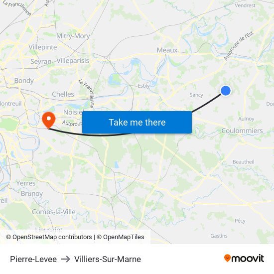 Pierre-Levee to Villiers-Sur-Marne map