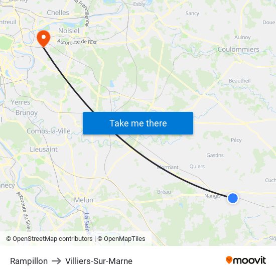 Rampillon to Villiers-Sur-Marne map