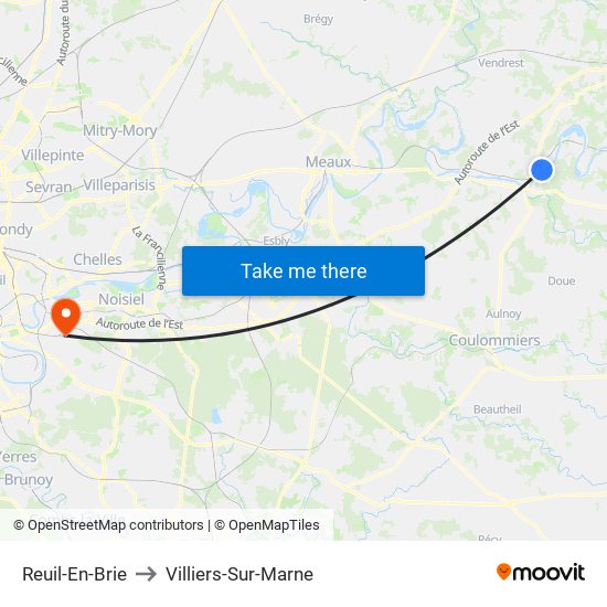 Reuil-En-Brie to Villiers-Sur-Marne map