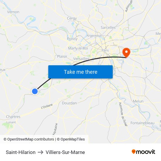 Saint-Hilarion to Villiers-Sur-Marne map