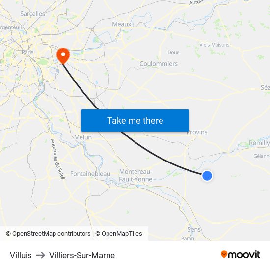 Villuis to Villiers-Sur-Marne map