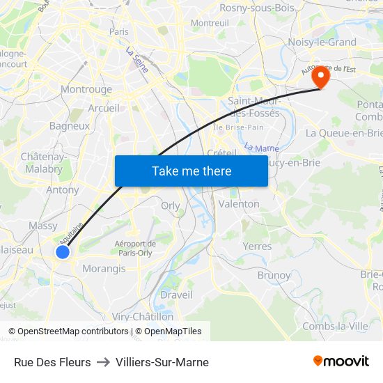 Rue Des Fleurs to Villiers-Sur-Marne map