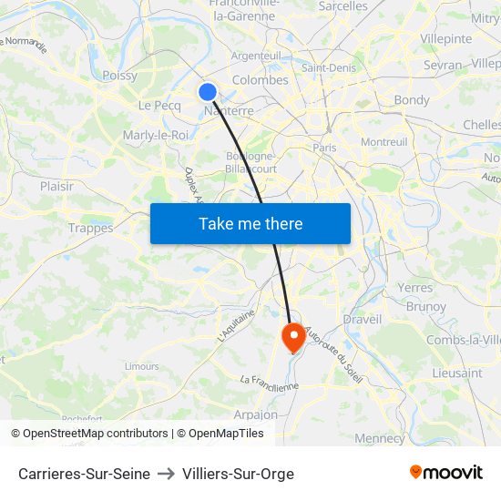 Carrieres-Sur-Seine to Villiers-Sur-Orge map