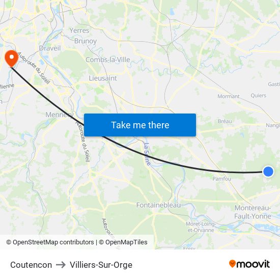 Coutencon to Villiers-Sur-Orge map