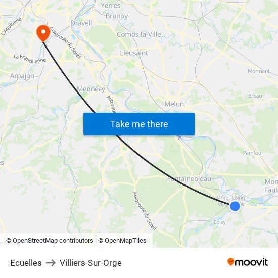 Ecuelles to Villiers-Sur-Orge map