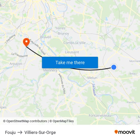 Fouju to Villiers-Sur-Orge map