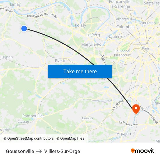 Goussonville to Villiers-Sur-Orge map