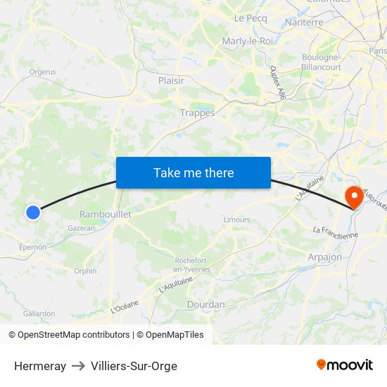 Hermeray to Villiers-Sur-Orge map