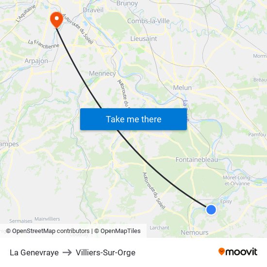 La Genevraye to Villiers-Sur-Orge map