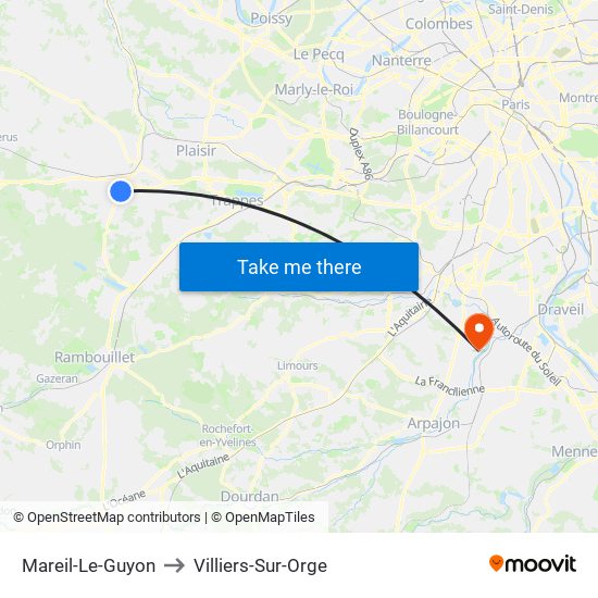 Mareil-Le-Guyon to Villiers-Sur-Orge map