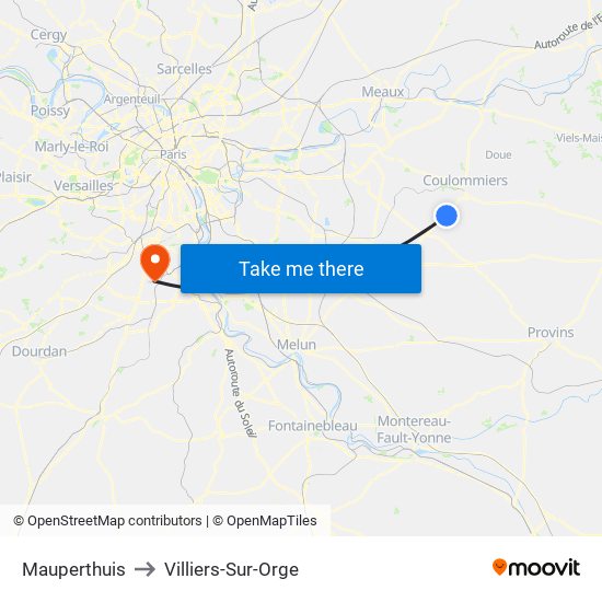 Mauperthuis to Villiers-Sur-Orge map