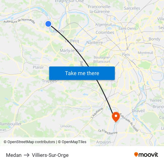Medan to Villiers-Sur-Orge map