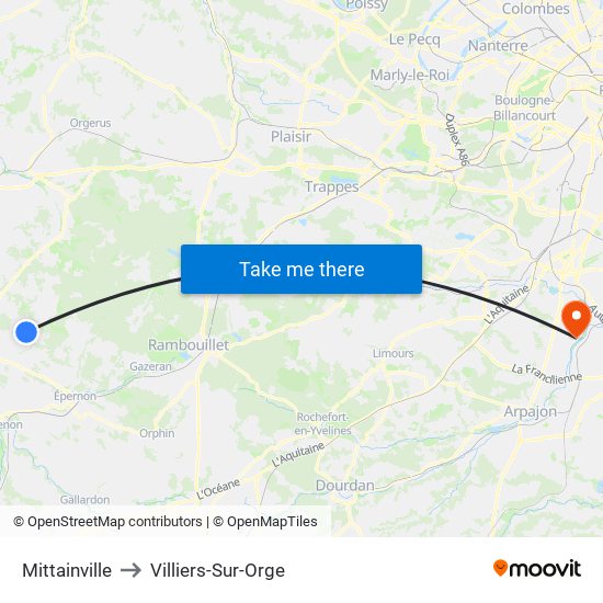 Mittainville to Villiers-Sur-Orge map