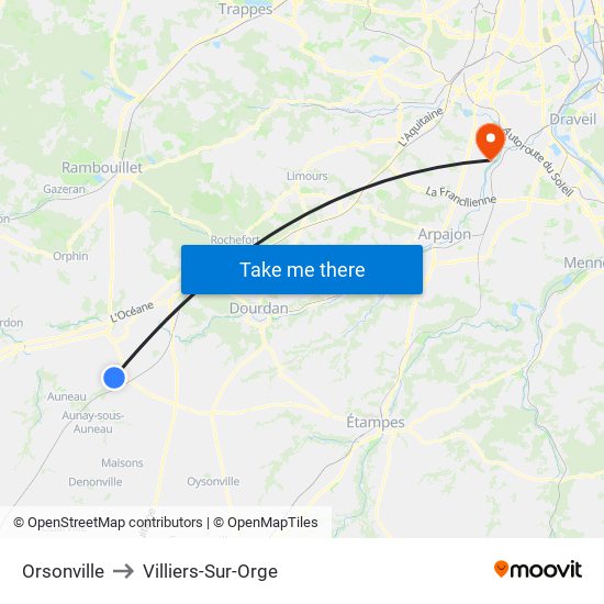 Orsonville to Villiers-Sur-Orge map