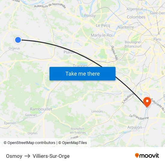 Osmoy to Villiers-Sur-Orge map