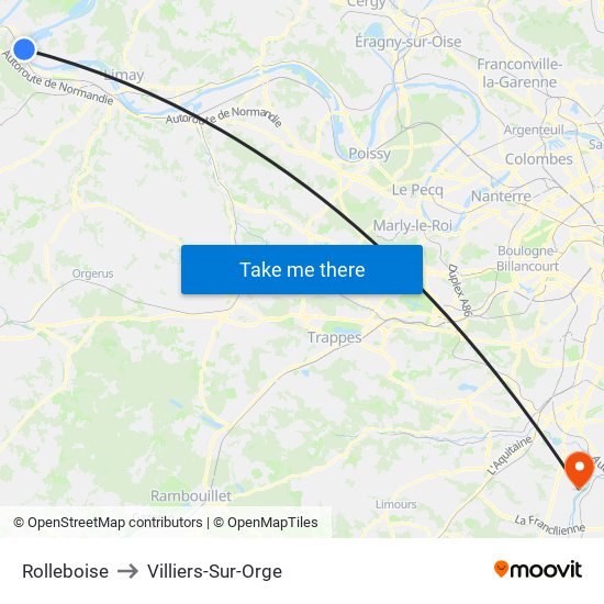 Rolleboise to Villiers-Sur-Orge map
