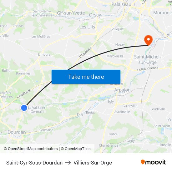 Saint-Cyr-Sous-Dourdan to Villiers-Sur-Orge map