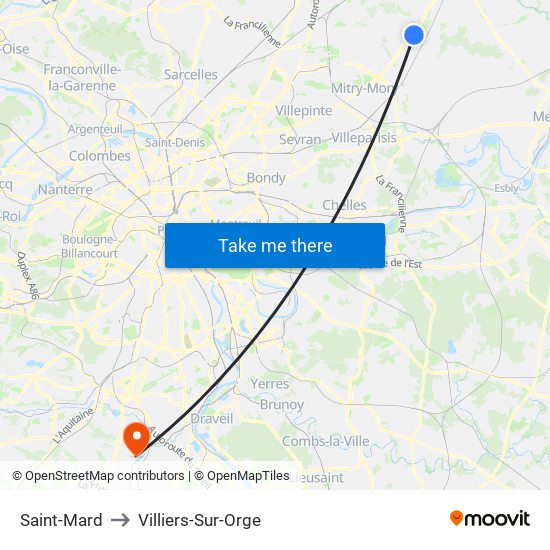 Saint-Mard to Villiers-Sur-Orge map