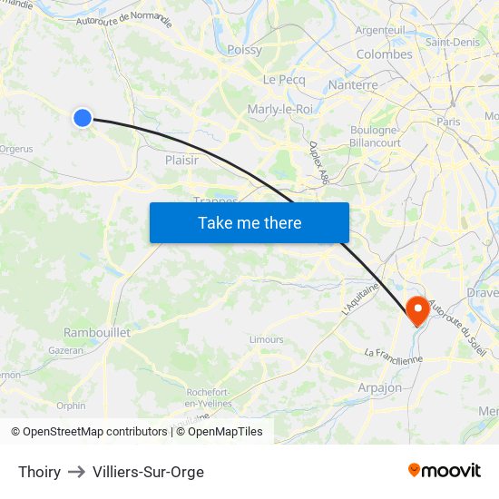 Thoiry to Villiers-Sur-Orge map