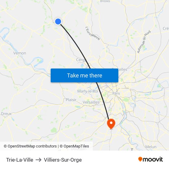 Trie-La-Ville to Villiers-Sur-Orge map