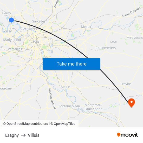 Eragny to Villuis map