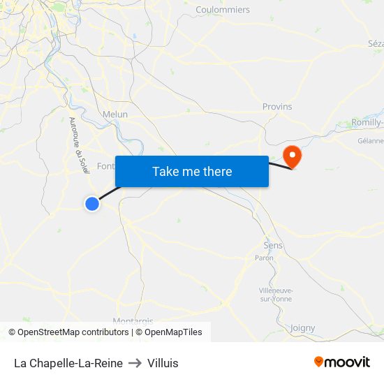 La Chapelle-La-Reine to Villuis map