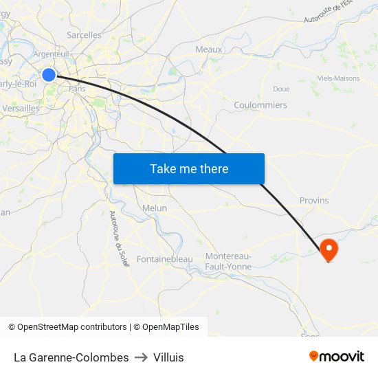 La Garenne-Colombes to Villuis map
