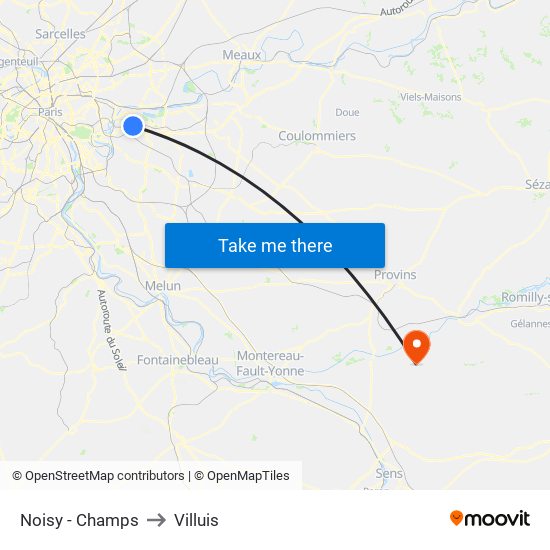 Noisy - Champs to Villuis map