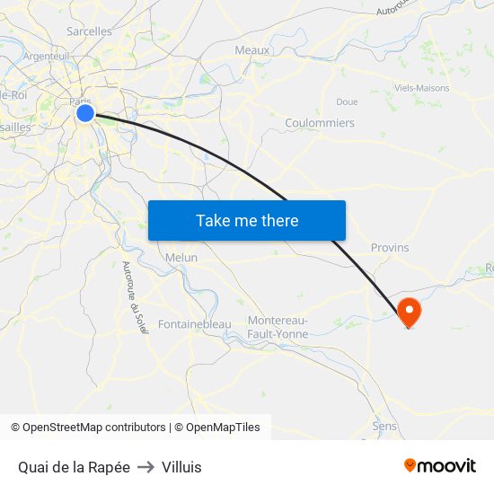 Quai de la Rapée to Villuis map