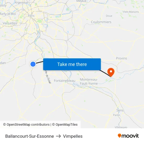 Ballancourt-Sur-Essonne to Vimpelles map