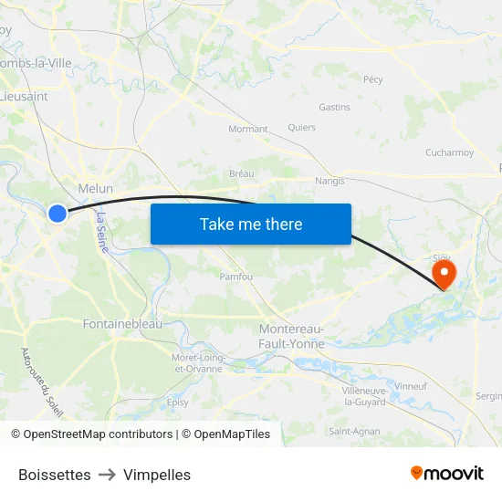 Boissettes to Vimpelles map