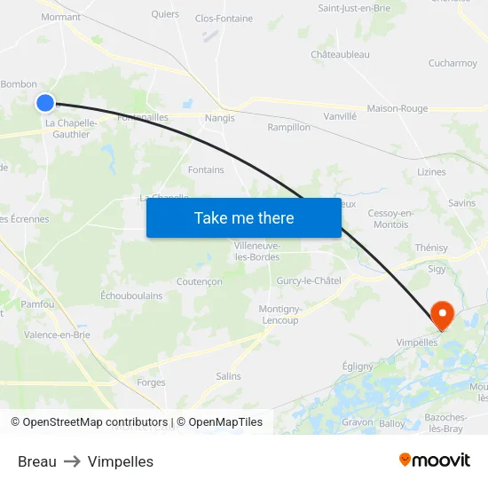 Breau to Vimpelles map