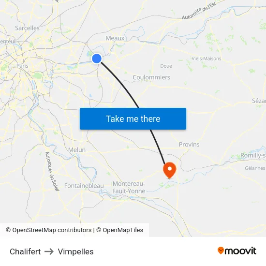 Chalifert to Vimpelles map