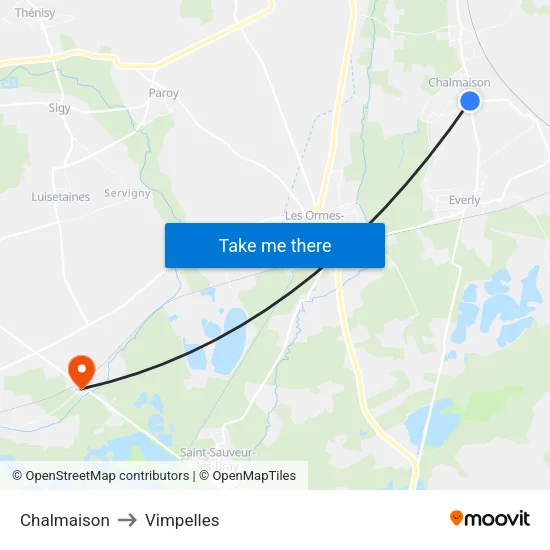 Chalmaison to Vimpelles map