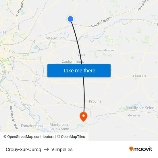 Crouy-Sur-Ourcq to Vimpelles map