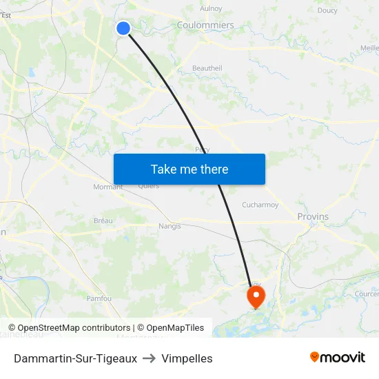 Dammartin-Sur-Tigeaux to Vimpelles map