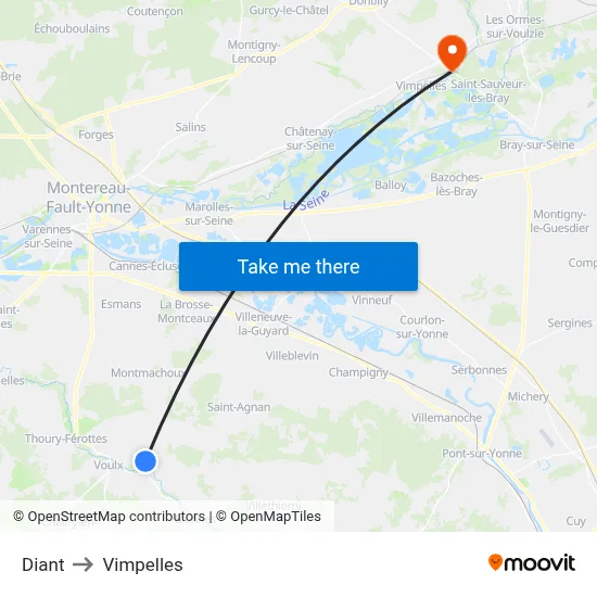 Diant to Vimpelles map
