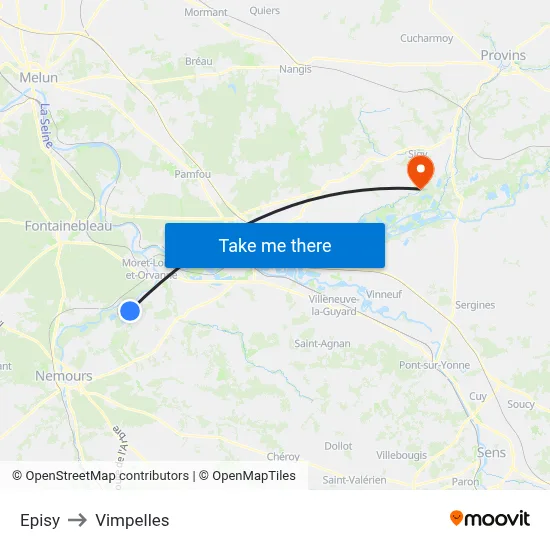 Episy to Vimpelles map