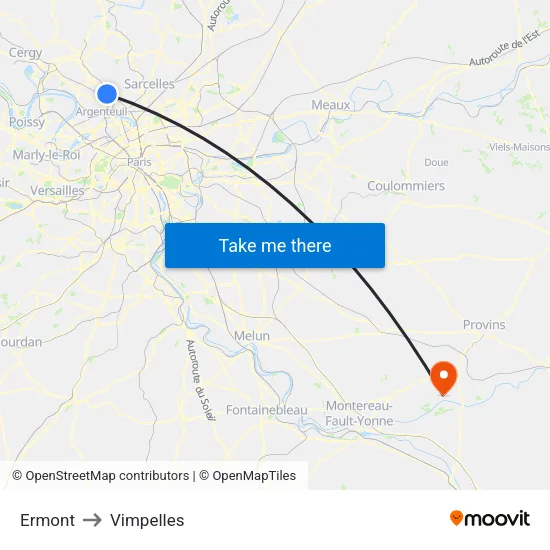 Ermont to Vimpelles map