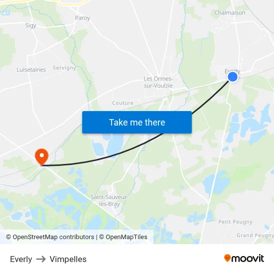 Everly to Vimpelles map