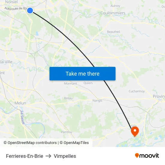 Ferrieres-En-Brie to Vimpelles map