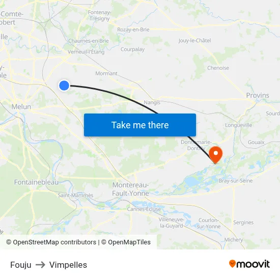 Fouju to Vimpelles map