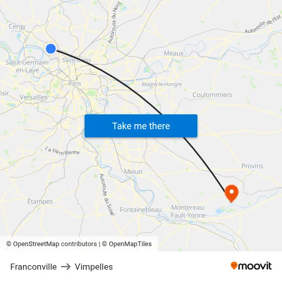 Franconville to Vimpelles map