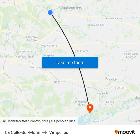 La Celle-Sur-Morin to Vimpelles map