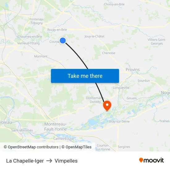 La Chapelle-Iger to Vimpelles map