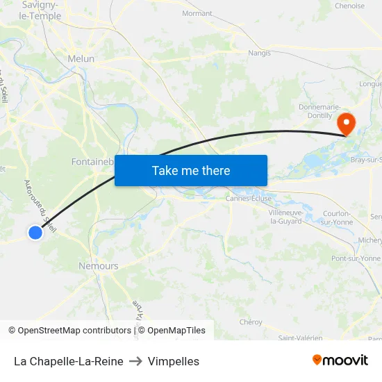 La Chapelle-La-Reine to Vimpelles map