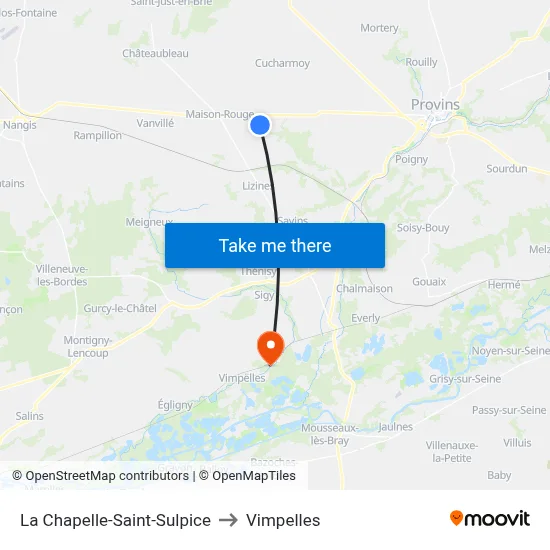 La Chapelle-Saint-Sulpice to Vimpelles map