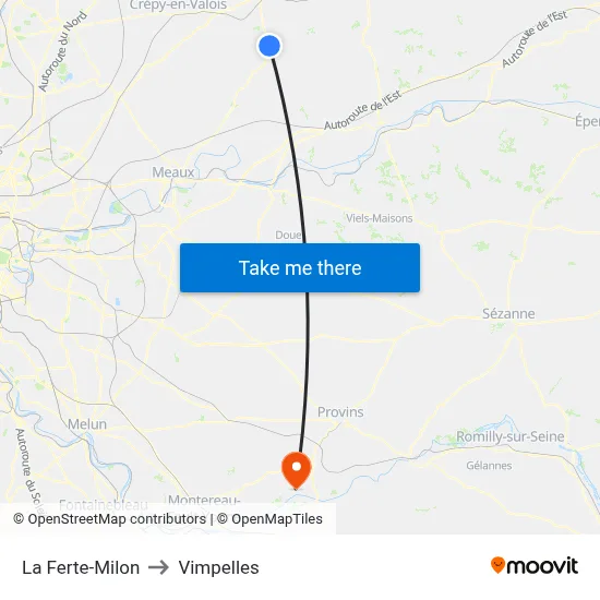 La Ferte-Milon to Vimpelles map